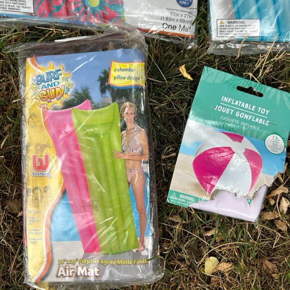 Vintage Inflatable Pool Floats Lot Intex Wet Set Lounges Rafts Beach Toys Sealed - Picture 9 of 9